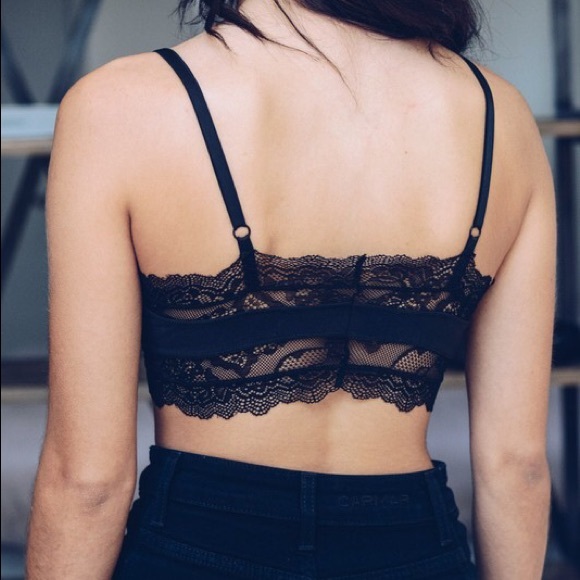 Black Scallop Lace Brami Bralette - Picture 3 of 3